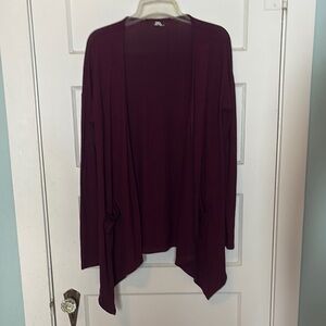 Mudd Burgundy Waterfall Open Front Cardigan Sweater Size S
